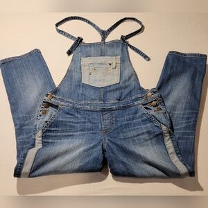 Guess Y2K Color Block Cropped Overalls Size 27